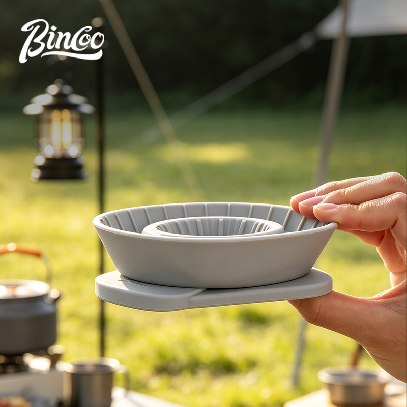 Coffee Dripper V60 - BINCOO ที่กรองกาแฟแบบพกพา V60 สำหรับการเดินทางและตั้งแคมป์, ที่กรองกาแฟซิลิโคนพับได้