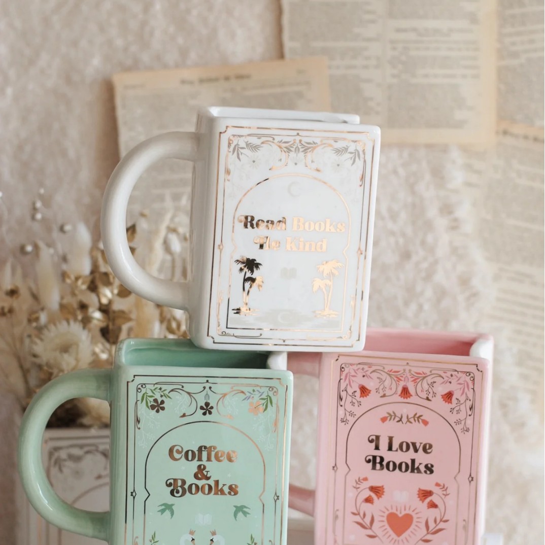 Coffee Tea For Me - แก้วเซรามิกรูปทรงหนังสือพร้อมหูจับ ดีไซน์สร้างสรรค์สำหรับดื่มกาแฟ ตกแต่งโต๊ะทำงานหรือบ้าน เหมาะสำหรับงานเลี้ยงน้ำชาช่วงบ่าย ของขวัญ