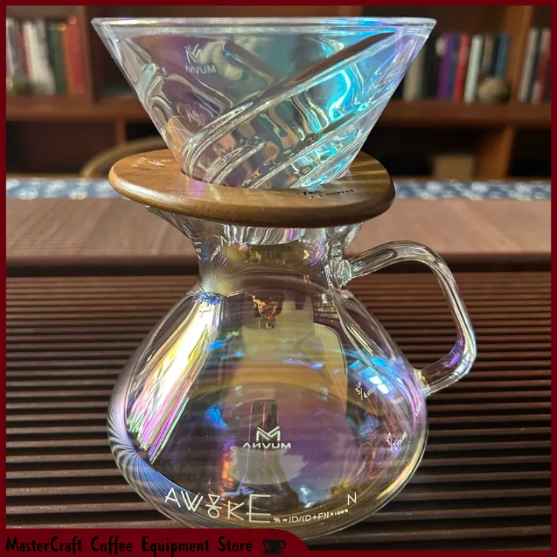 Coffee Dripper V60 - ชุดชงกาแฟมือทำ MUVNA Yingzhan Iridescent พร้อมดริปเปอร์แก้วบอโรซิลิเกต V60