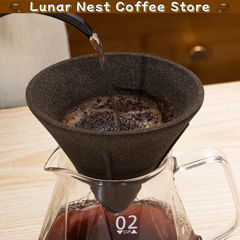 Coffee Dripper V60 - Koonan V60 ดริปเปอร์กาแฟเซรามิกแบบไม่ใช้กระดาษ สำหรับชงกาแฟด้วยมือที่บ้านหรือที่ทำงาน อุปกรณ์บาริสต้า ของขวัญสำหรับผู้ที่ชื่นชอบ