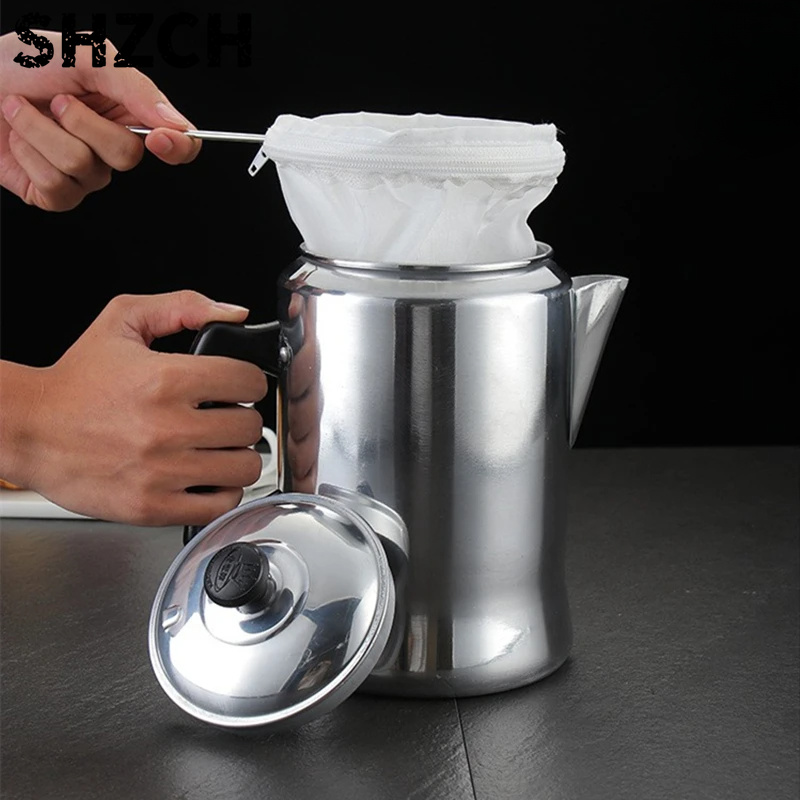 Coffee Tea Hong Kong - เครื่องชงกาแฟสไตล์ฮ่องกง หม้อชาอลูมิเนียมอัลลอยด์ ทำด้วยมือ อุปกรณ์ครัว กาต้มน้ำชา 3