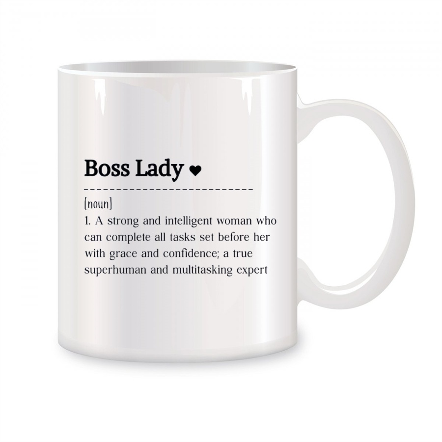 Coffee Tea Like - แก้วมัค Boss Lady สำหรับเป็นของขวัญวันเกิด แก้วกาแฟเซรามิกสีขาว ขนาด