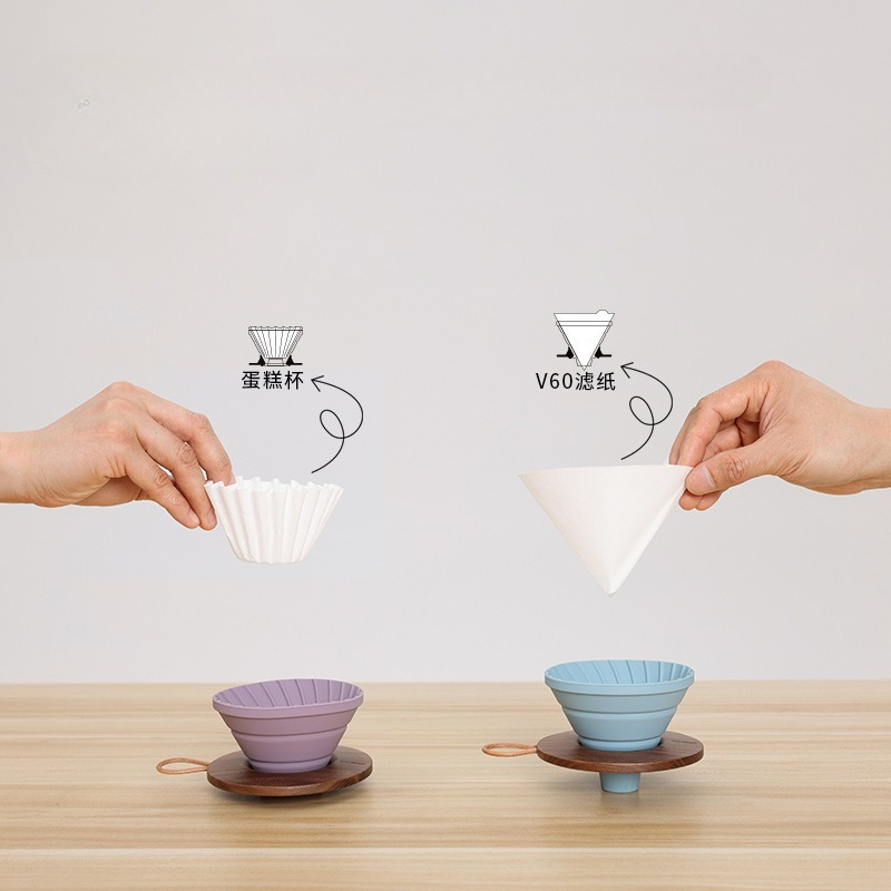 แบบพกพาพับซิลิโคนกาแฟกรองแก้วก - Coffee Dripper V60 บทวิจารณ์และราคา