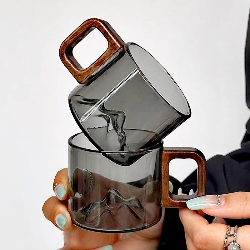 แก้วแก้วกาแฟหูจับทำจากไม้วอลนั - Coffee Tea For Me บทวิจารณ์และราคา
