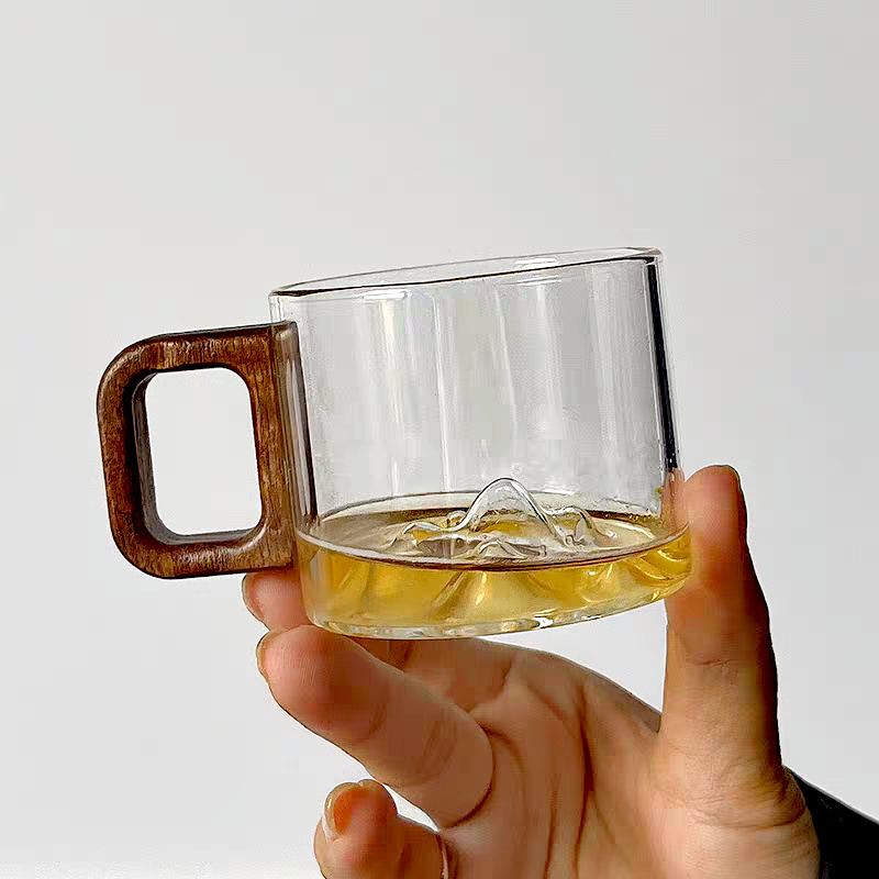 แก้วแก้วกาแฟหูจับทำจากไม้วอลนั - Coffee Tea For Me บทวิจารณ์และราคา