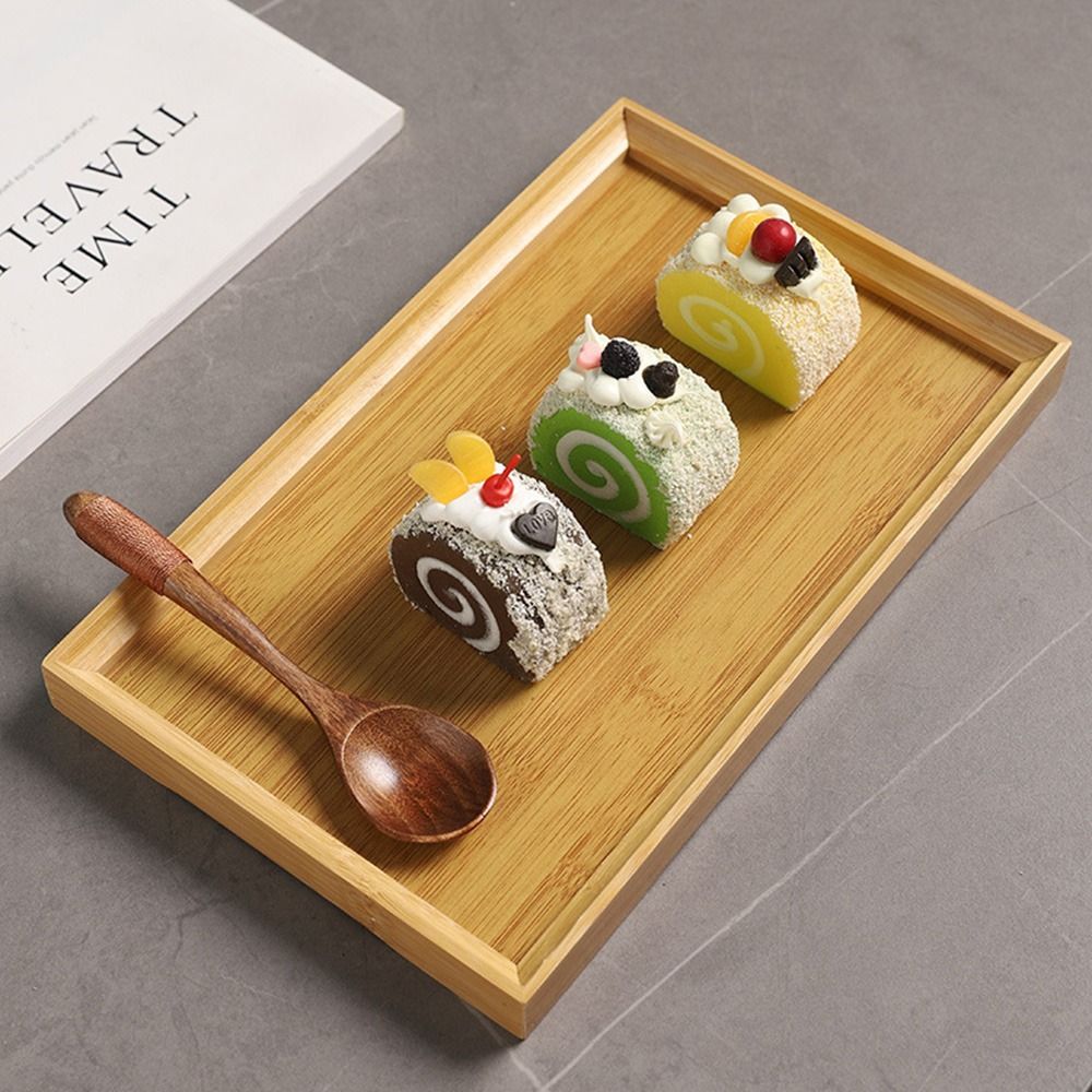 ถาดไม้ไผ่ธรรมชาติ ถาดไม้ไผ่ทรง - Coffee Tea Stand บทวิจารณ์และราคา