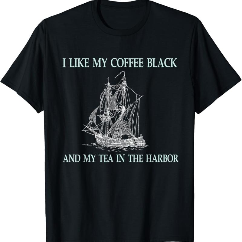 ฉันชอบกาแฟดำและชาในเสื้อยืดลาย - Coffee Tea Like บทวิจารณ์และราคา