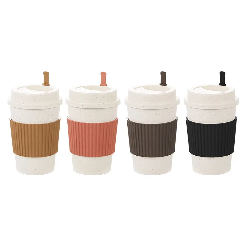 450ML ถ้วยกาแฟพร้อมฝาปิดฟางข้า - Coffee Tea For Me บทวิจารณ์และราคา